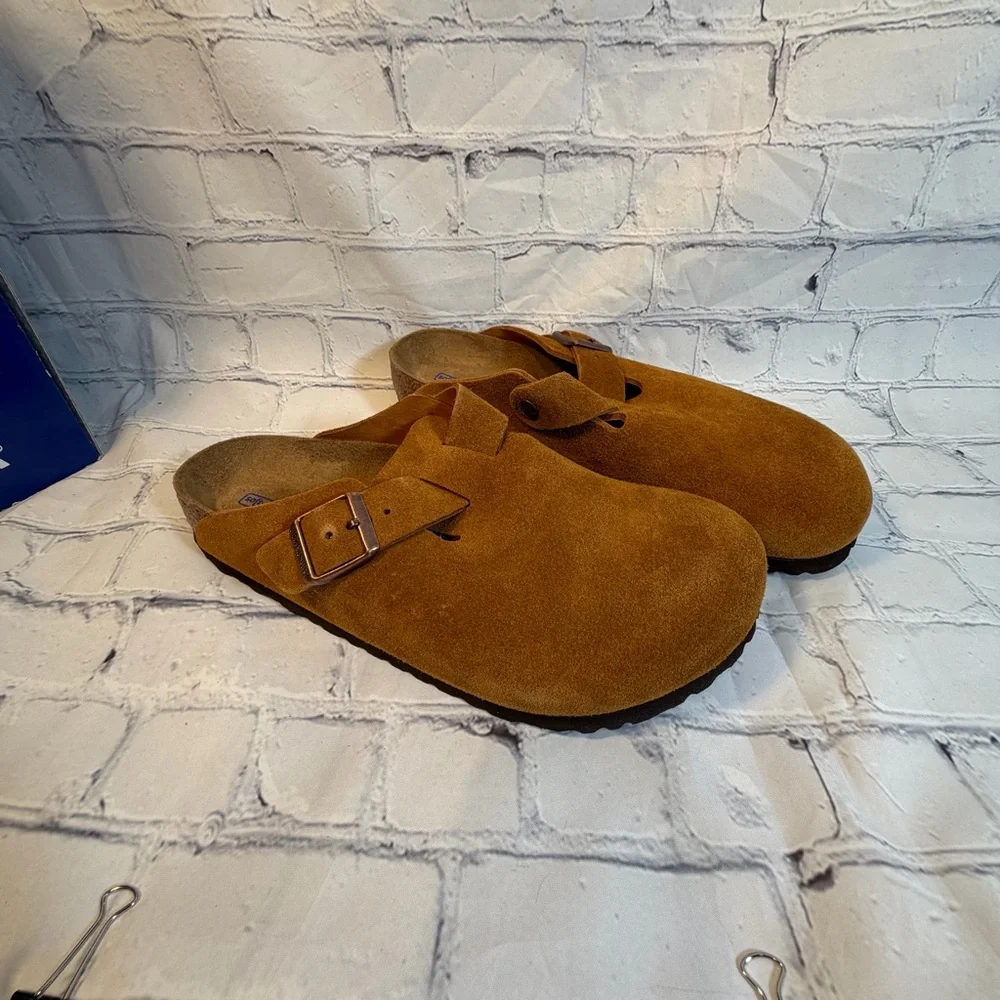 Birkenstock Tan Suede Slip-On Shoes - Picture 5 of 10